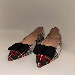 JCREW Ballet Flat in plaid with black bow